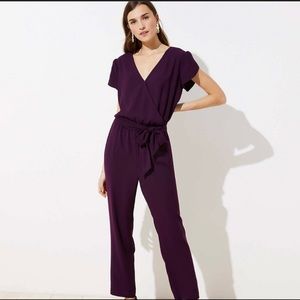 LOFT deep purple jumpsuit